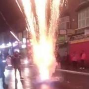 Footage appeared to show the fireworks in High Street North, East Ham