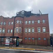 The roof of the police station has been destroyed
