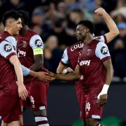 Mohammed Kudus celebrates scoring West Ham United's fifth goal