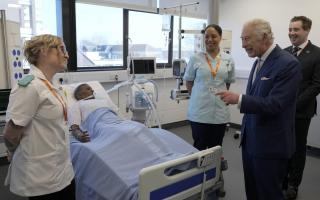 Trainees and teaching staff at the University of East London demonstrated to King Charles III how their new equipment works