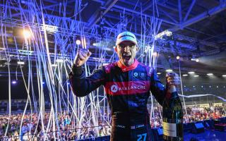 Jake Dennis celebrates becoming the Formula E world champion