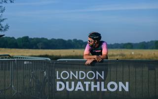A London Duathlon competitor takes a breather. Image: LimeLight Sport