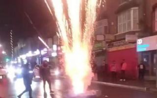 Footage appeared to show the fireworks in High Street North, East Ham