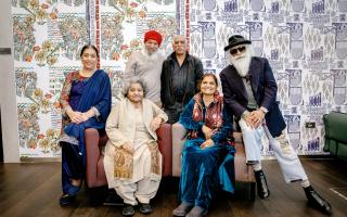 Oral history researcher Suresh Singh, the 'Cockney Sikh', with interviewees